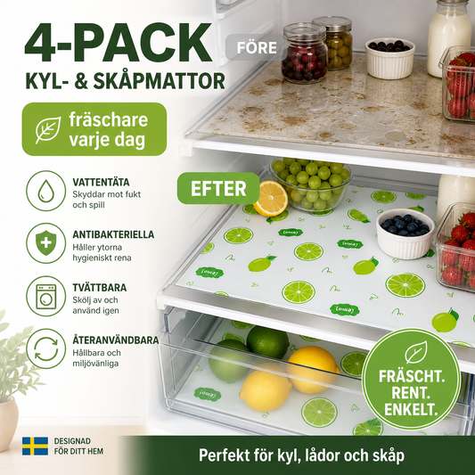 🍋✨ Limefräsch skyddsskydd för kylskåp – fläck- och oljeavvisande