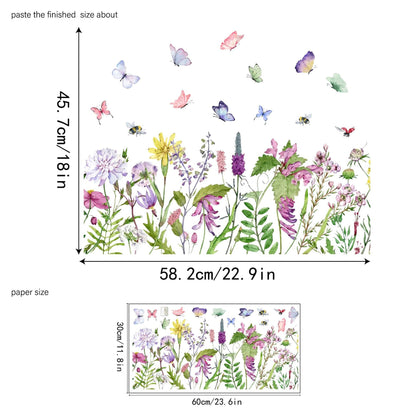 ✨SISTA DAGEN REA 50 % RABATT!💐Färgglad blomsterbukett fönsterdekal🖼️