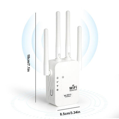🔥2025 års heta rea 🎁1200Mbps Dual Band (5GHz/2.4GHz) WiFi-förlängare täcker 10 000 kvm och 50 enheter