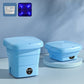 8L Mini Portabel Hopfällbar Tvättmaskin | Platsbesparande Hopfällbar Design för Studentboenden/Camping/Husbilar | Lätt, Snabb Tvätt och Tömning för Strumpor, Kläder, Handdukar