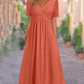 👗💙 50% RABATT IDAG! ✨ Damklänning med V-ringning, kort ärm och lång passform 🌸 Elegant flytande passform, bekvämt tyg & enkel vardagsstil