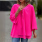 👚 50% RABATT! ✨ Avslappnad Chiffongblus – V-ringad, 3/4-ärm & Metalldragkedja, Mjuk & Ledig Stil 🌸