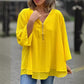 👚 50% RABATT! ✨ Avslappnad Chiffongblus – V-ringad, 3/4-ärm & Metalldragkedja, Mjuk & Ledig Stil 🌸