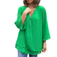 👚 50% RABATT! ✨ Avslappnad Chiffongblus – V-ringad, 3/4-ärm & Metalldragkedja, Mjuk & Ledig Stil 🌸