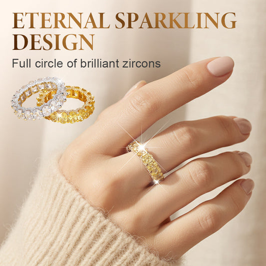 ⏳Begränsad tid 50 % Rabatt⏰Full Circle Glittrande Zirkonring💍
