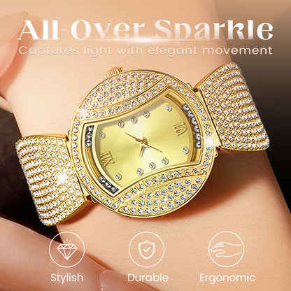 ⏳Begränsad tid 50 % Rabatt⏰EKlockan vikt: 102 ggant glittrande strassklocka för kvinnor⌚💎