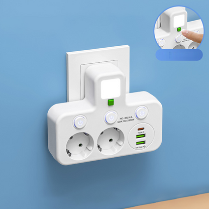 🛡️Elektrisk säkerhet garanterad! Smart grenuttag med USB-portar och flera säkerhetsfunktioner för sinnesro. 👍