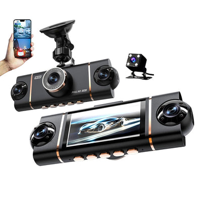 🔥2026: Starta året med perfekt översikt! 🚘📹 4-kanals HD-dashcam med full inspelning (fram, inuti, bak)