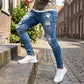 Snygga slitna skinny jeans för män