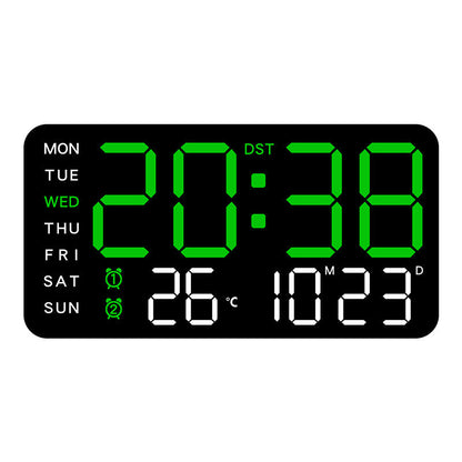 ⏰ Endast nu 50% rabatt!🔥Stor digital väggklocka med LED-display, datum och termometer