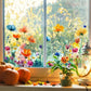 ✨SISTA DAGEN REA 50 % RABATT!💐Färgglad blomsterbukett fönsterdekal🖼️