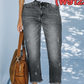Retro-jeans för damer med raka ben och kort längd