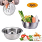 🥣 50% RABATT NU! 🍽️ Multifunktionell Behållare i Rostfritt Stål från Tyskland – 3-delat Set – Perfekt för Siktning, Rivning & Förvaring – Livsmedelsklassat 201 Rostfritt Stål 🍲