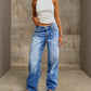 🔥 50% RABATT! ⏰ Lättillverkad Chic Slapppassande Vida Ben Jeans – Gradientvättad, Högkvalitativt Jeansmaterial & Komfort Hela Dagen 👖✨