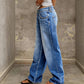 🔥 50% RABATT! ⏰ Lättillverkad Chic Slapppassande Vida Ben Jeans – Gradientvättad, Högkvalitativt Jeansmaterial & Komfort Hela Dagen 👖✨