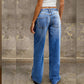 🔥 50% RABATT! ⏰ Lättillverkad Chic Slapppassande Vida Ben Jeans – Gradientvättad, Högkvalitativt Jeansmaterial & Komfort Hela Dagen 👖✨