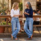 🔥 50% RABATT! ⏰ Lättillverkad Chic Slapppassande Vida Ben Jeans – Gradientvättad, Högkvalitativt Jeansmaterial & Komfort Hela Dagen 👖✨