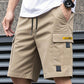 Männs casual cargoshorts med dragsko i midjan