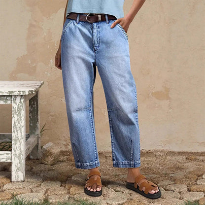 👖 50% RABATT NU!🌟 Dam High Waist Vida Jeansshorts – Benlängande & Vintage Tvätt – Casual Croppade Byxor 👒