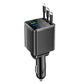 🔋 50% RABATT NU! 🚗 Snabbladdning 7-i-1 Utdragbar Snabbladdare för bil med spänningsdisplay – USB-C för Android & Lightning för Apple