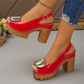 Elegant Peep-Toe spänne hälade sandaler