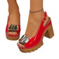 Elegant Peep-Toe spänne hälade sandaler