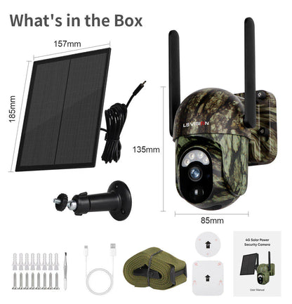 🛠 50 % rabatt + fri frakt 🔥 Trådlös solövervakningskamera LTE CB114S – 2K HD livevisning, 360° täckning,  fjärrstyrning via app, vattentät, rörelsedetektering, nattvision, för utomhusbruk