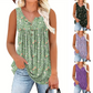 👚 50% RABATT NU! 🌸 Damtopp med Tryckt Mönster och Knappar – Andningsbart Tyg, Söt Design & Perfekt för Sommardagar ☀️