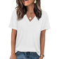👚 50% RABATT! 🌸 Dam V-ringad Kortärmad Casual T-shirt – Andningsbar, Lätt & Perfekt För En Avslappnad Sommarlook ☀️
