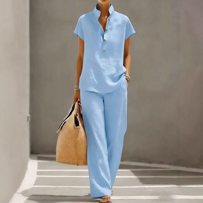 🌹 50% RABATT! 🌹Dam Casual Enfärgad Tvådelad Set