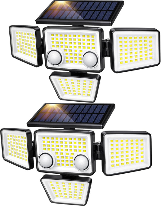 🏆SISTA DAGEN REA 50% RABATT🔥 Utomhuslampor med solceller - 3000LM 188 LED rörelsesensorlampor för utomhusbruk