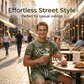Herr Casual Fejk Denim Print T-shirt & Shorts Set