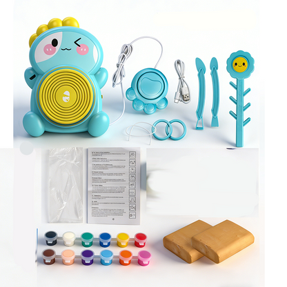 📢📢50 % RABATT !! ⏰Elektriskt Keramikhjul för Barn – DIY Lera Hantverk Kit