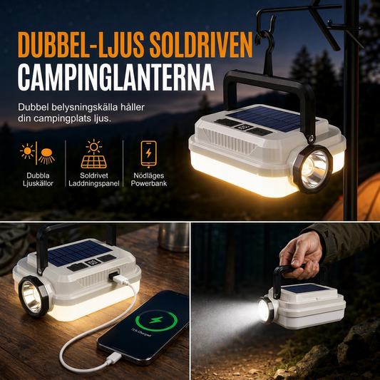 🏕️50 % RABATT!☀️Solcellsdriven, uppladdningsbar LED-campinglykta – väderbeständig, bärbar, mångsidig ✨