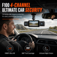 🚗📹 F100 4-linsig bil-dashcam 1080P HD – infraröd mörkerseende och GPS-synkroniserad inspelning