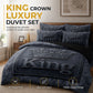 👑 50% RABATT! ✨ Modernt King Crown 3-delat bäddset – Lyxigt påslakanset i borstad mikrofiber med dold dragkedja