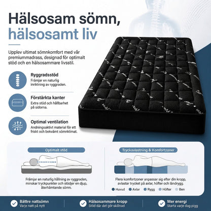 🛌 Madrass med bambufiberfyllning 🌱 | 100 % naturlig | Mjuk 💨, andningsbar & fuktreglerande sovkomfort | Hypoallergen, hållbar & miljövänlig ♻️ | Perfekt för varma nätter & känslig hud